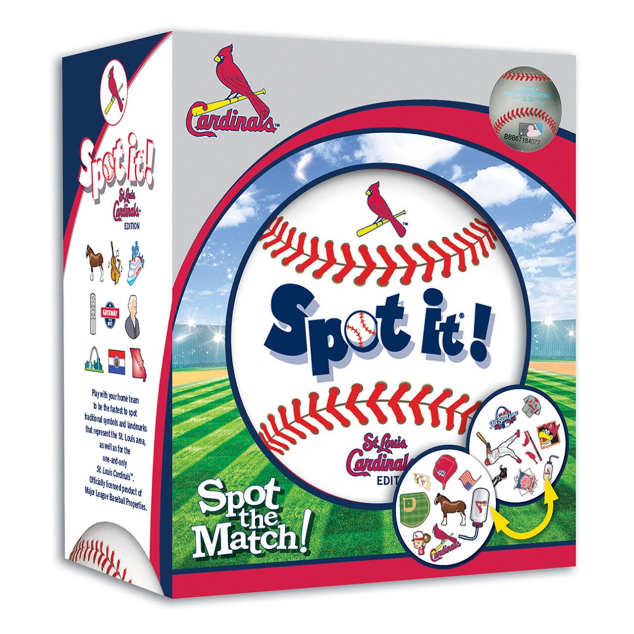 Masterpieces Officially Licensed MLB St. Louis Cardinals Spot It Game for Kids and Adults